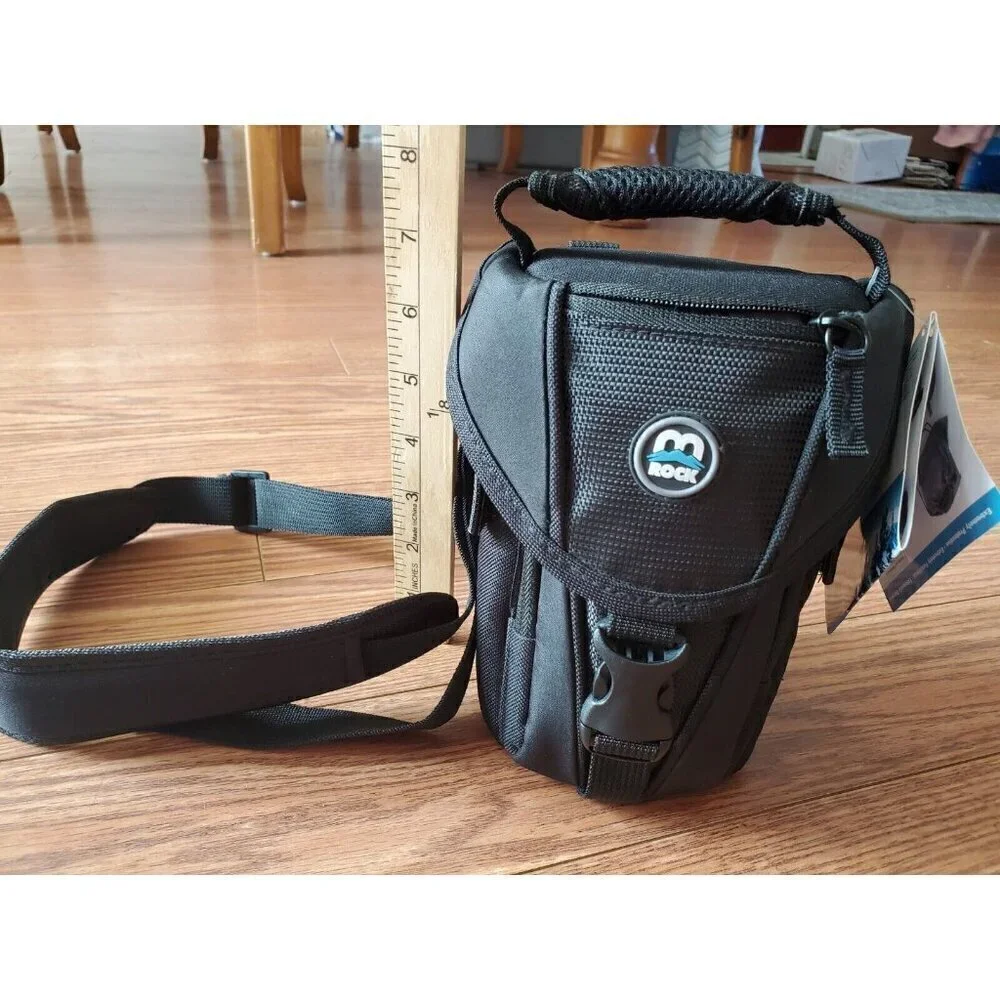 M Rock Camera Bag 506 Niagra black shoulder strap attaches to belt NWT‎